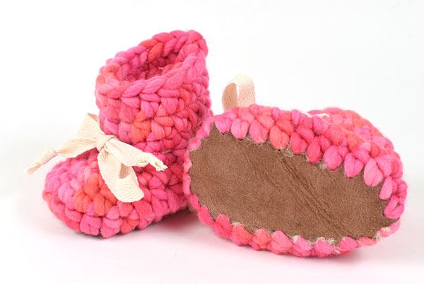 Hot Pink Baby Bootie