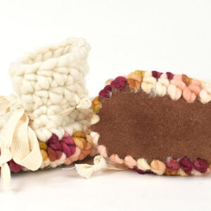 Two-Toned Peach-Blossom Baby Booties