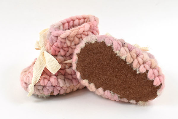 Rose-Gold Baby Booties